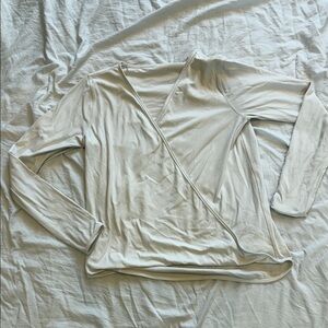 Lululemon Women’s Wrap Front Long Sleeve Top off white